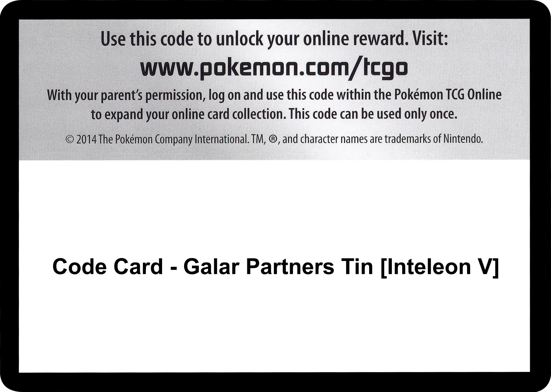 Image for Code Card - Galar Partners Tin [Inteleon V] [SWSH01: Sword & Shield Base Set] - Pokemon