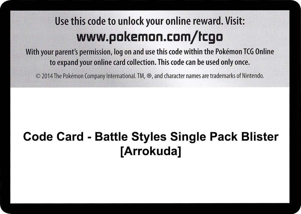 Image for Code Card - Battle Styles Single Pack Blister [Arrokuda] [SWSH05: Battle Styles] - Pokemon