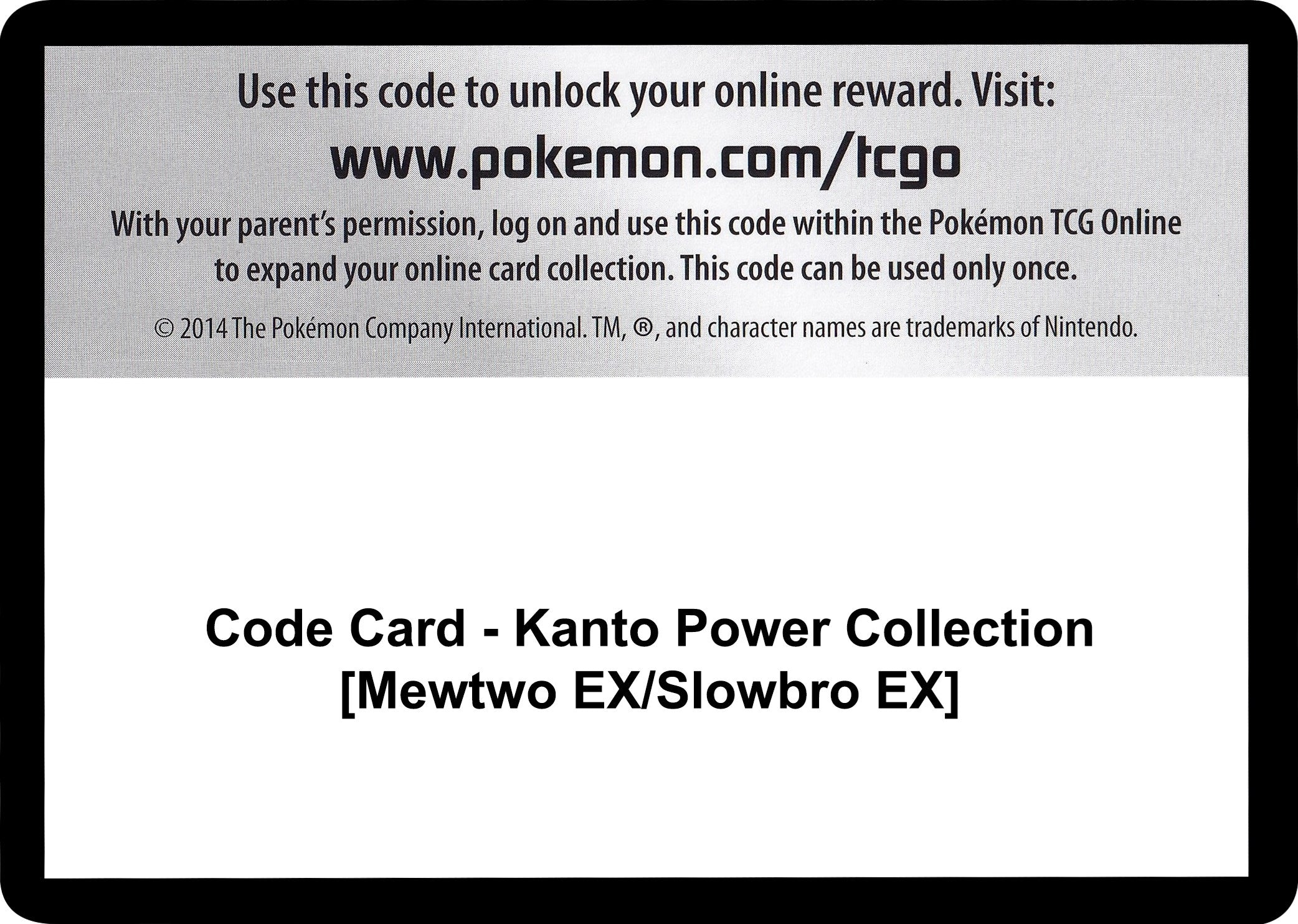 Code Card - Kanto Power Collection [Mewtwo EX/Slowbro EX] [XY - Evolutions]