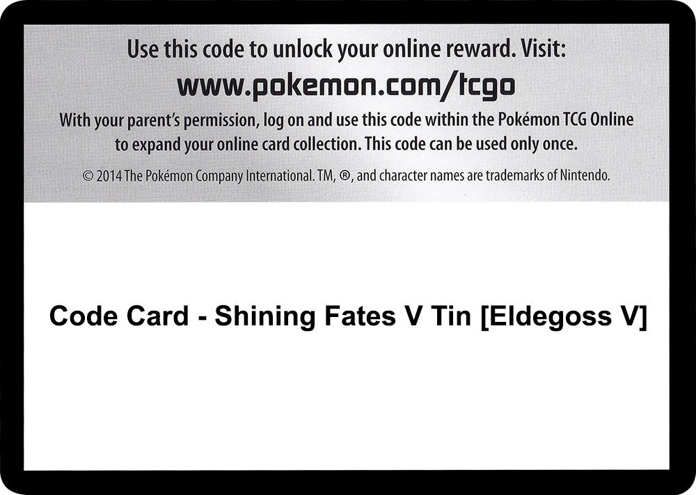 Image for Code Card - Shining Fates V Tin [Eldegoss V] [Shining Fates] - Pokemon