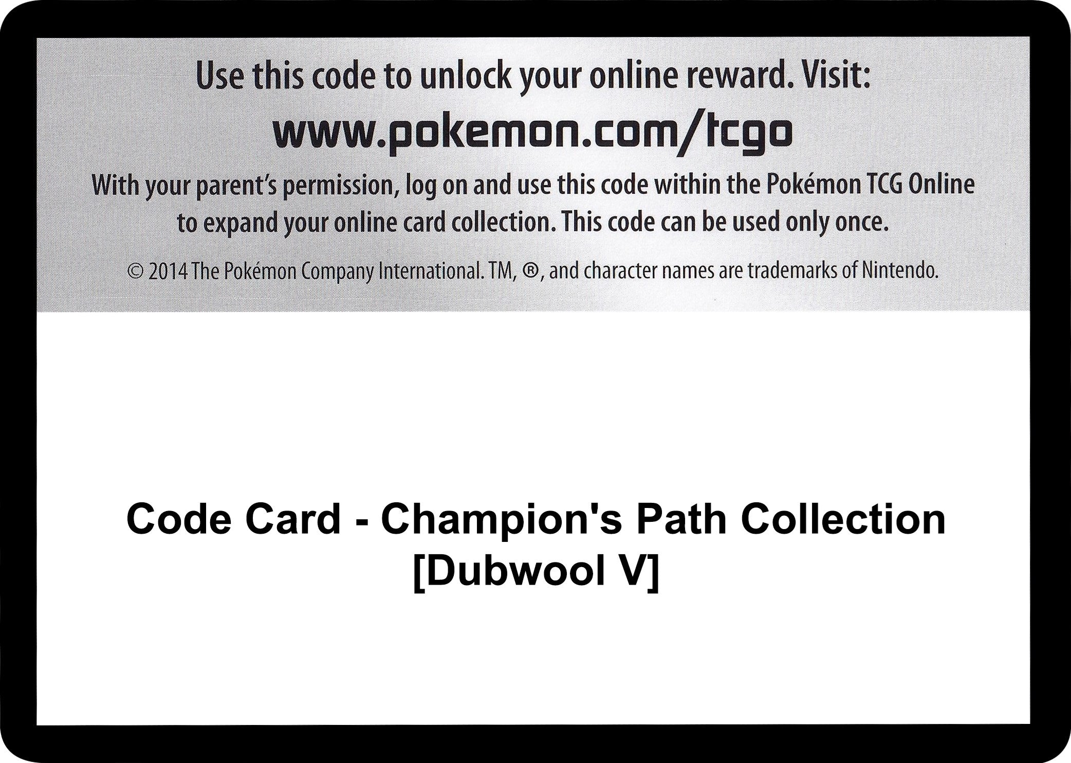 Image for Code Card - Champion's Path Collection [Dubwool V] [Champion's Path] - Pokemon