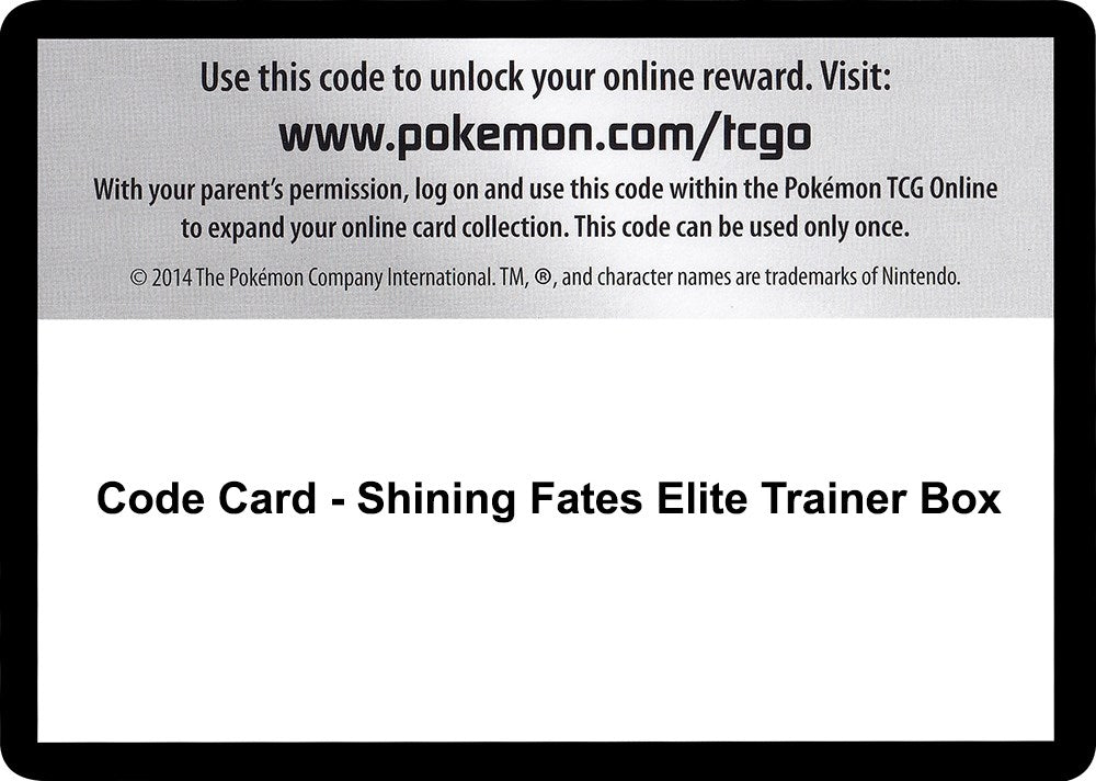 Image for Code Card - Shining Fates Elite Trainer Box [Shining Fates] - Pokemon