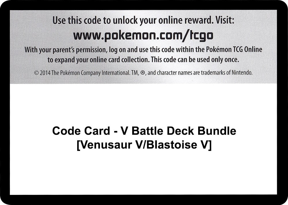 Image for Code Card - V Battle Deck Bundle [Venusaur V/Blastoise V] [Miscellaneous Cards & Products] - Pokemon