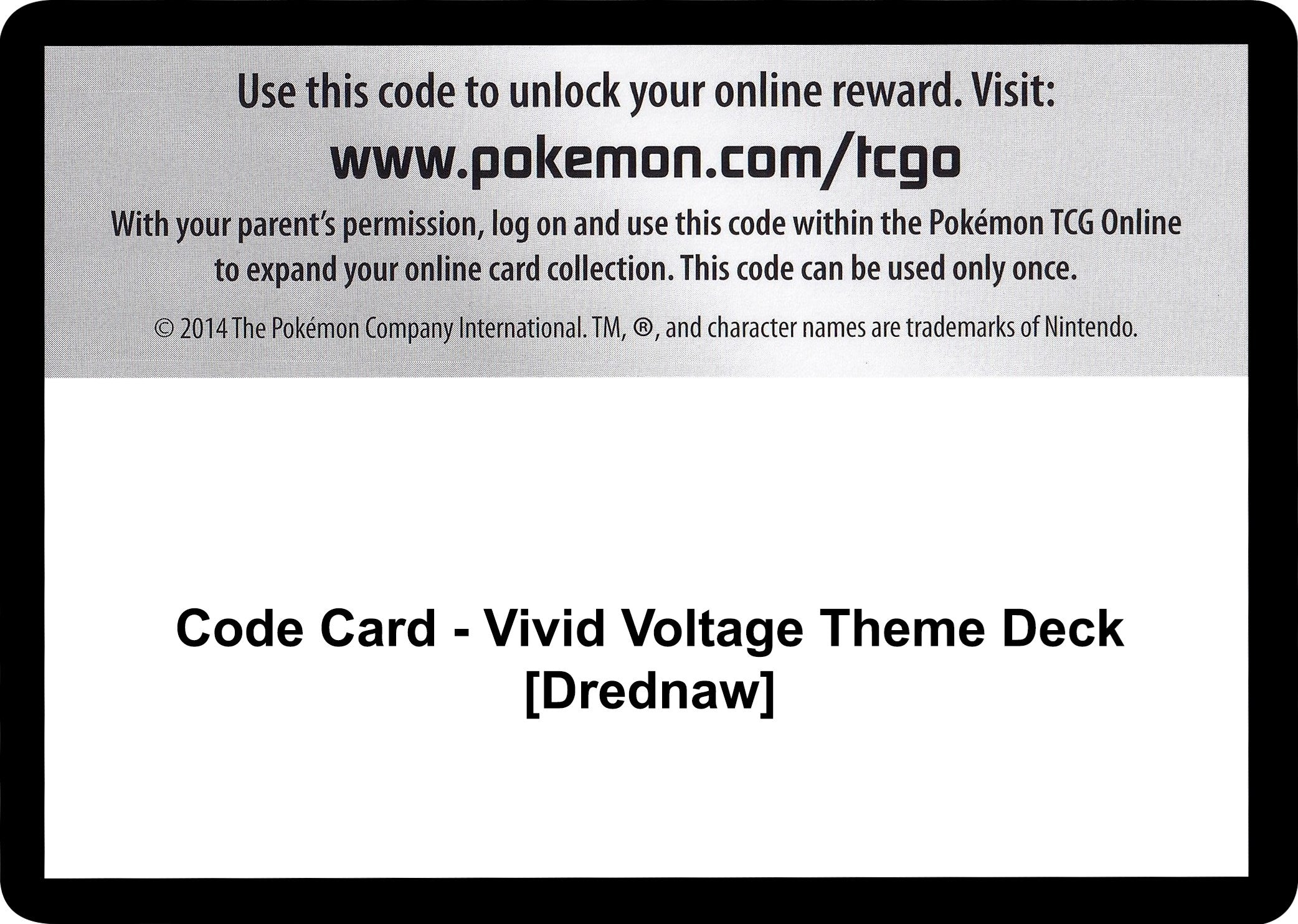 Image for Code Card - Vivid Voltage Theme Deck [Drednaw] [SWSH04: Vivid Voltage] - Pokemon