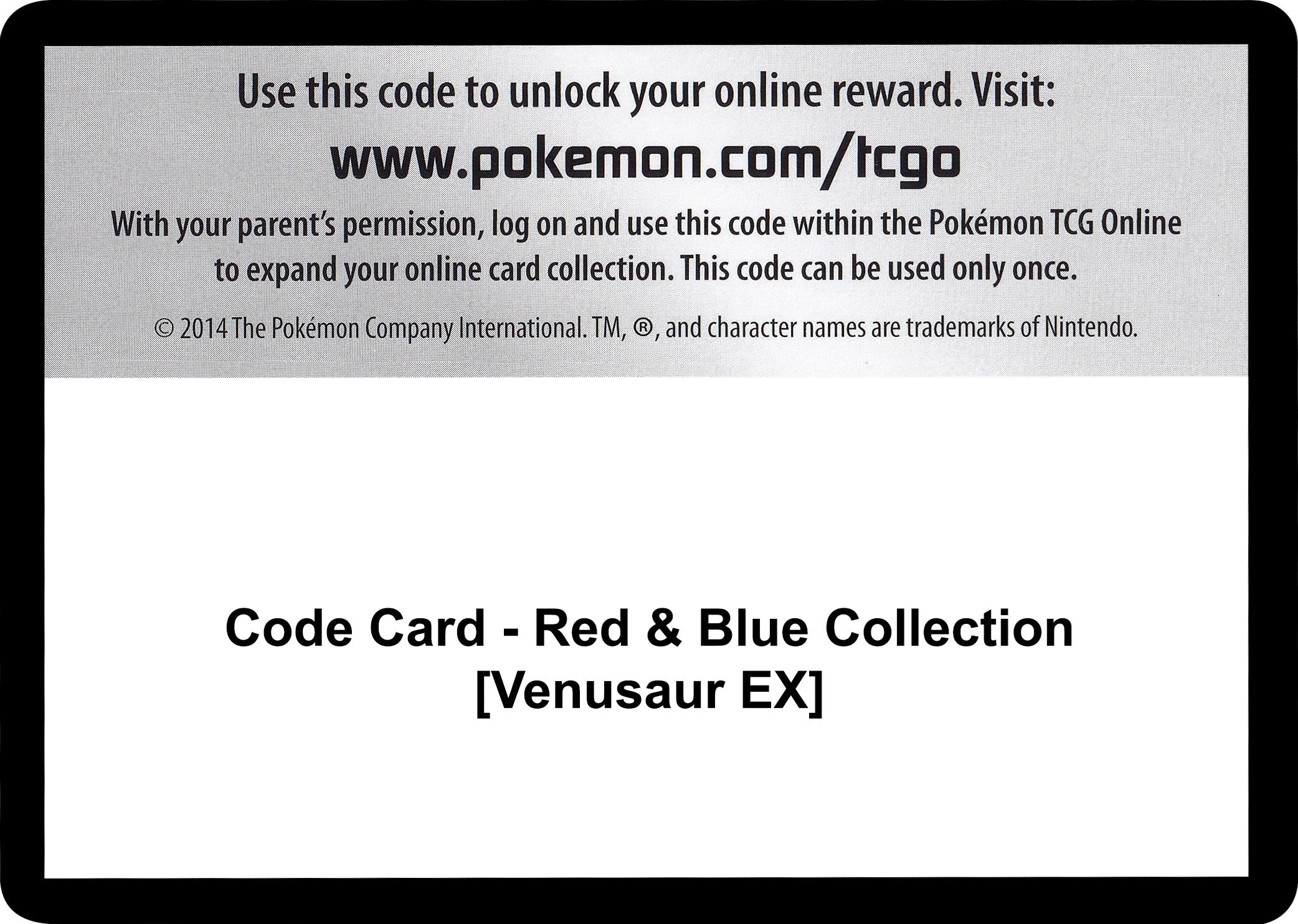 Image for Code Card - Red & Blue Collection [Venusaur EX] [Generations] - Pokemon