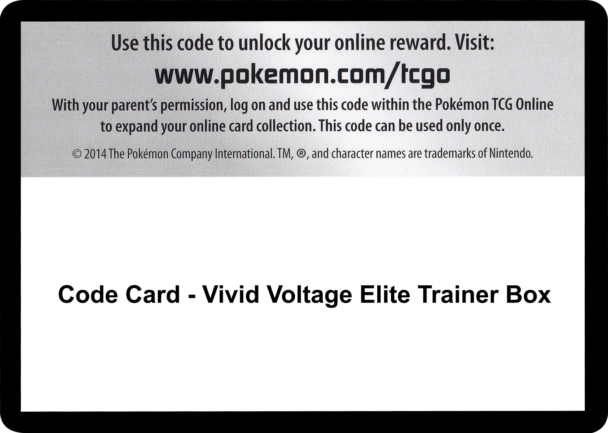 Image for Code Card - Vivid Voltage Elite Trainer Box [SWSH04: Vivid Voltage] - Pokemon