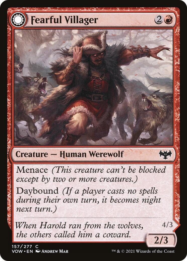 Image for Fearful Villager (157) [Innistrad: Crimson Vow] - Magic: The Gathering