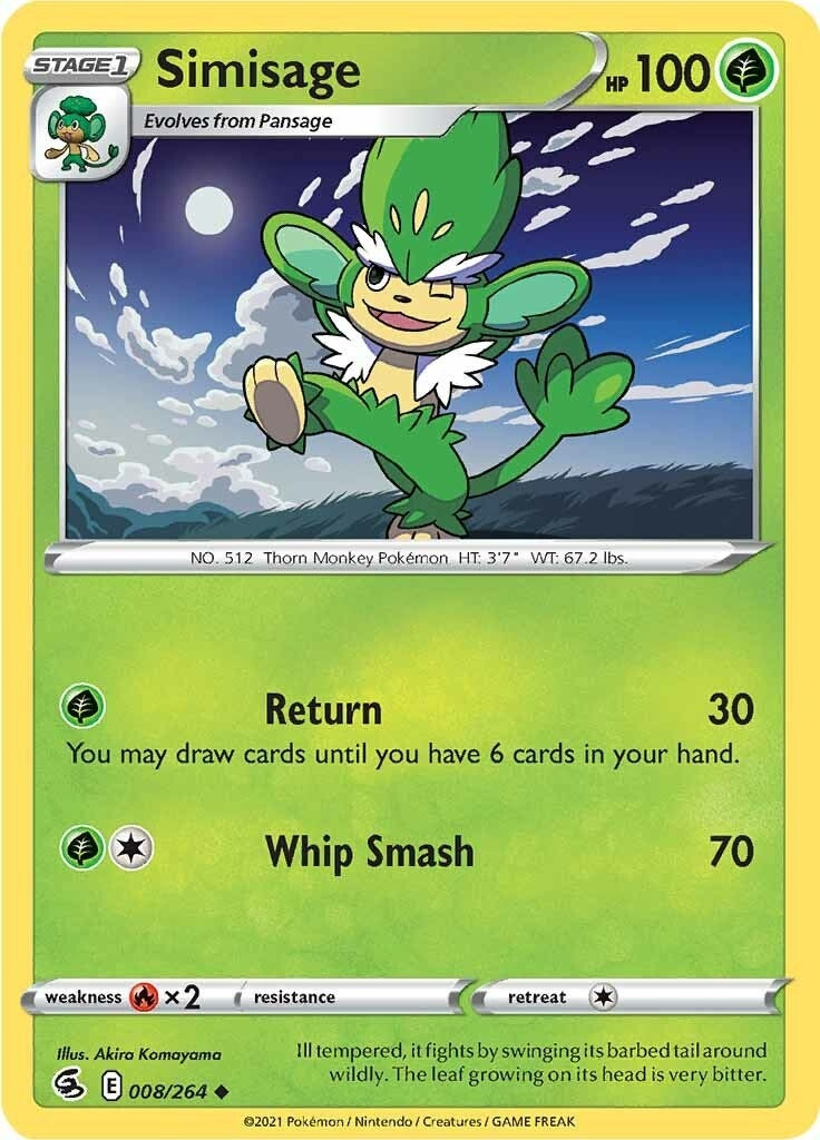 Image for Simisage (008/264) [SWSH08: Fusion Strike] - Pokemon