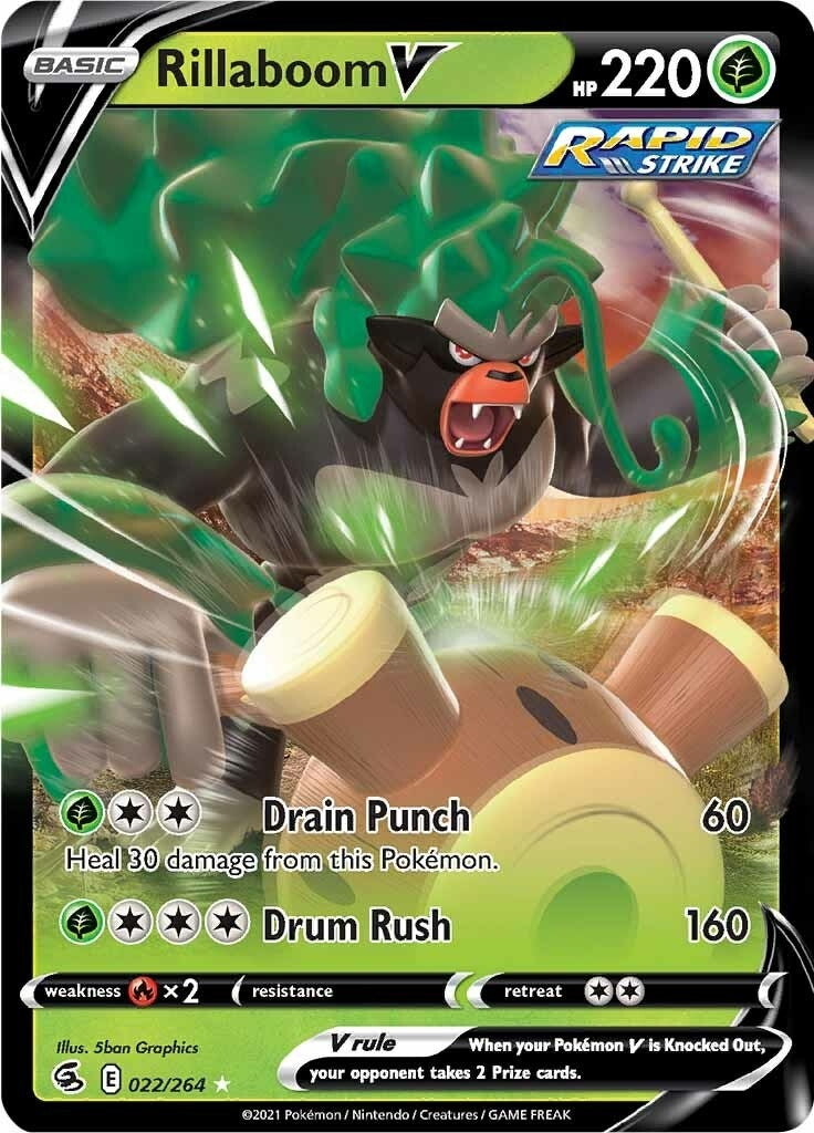 Image for Rillaboom V (022/264) [SWSH08: Fusion Strike] - Pokemon