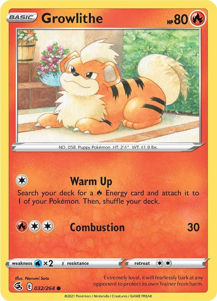 Image for Growlithe (032/264) [SWSH08: Fusion Strike] - Pokemon