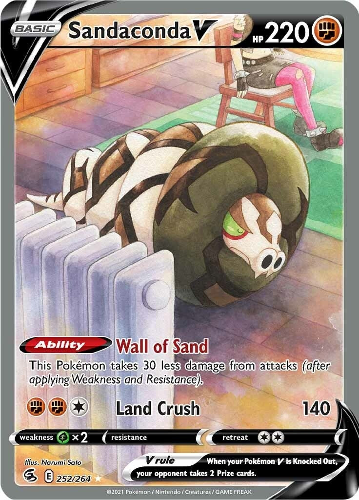 Image for Sandaconda V (Alternate Full Art) (252/264) [SWSH08: Fusion Strike] - Pokemon