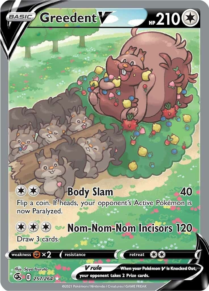 Image for Greedent V (Alternate Full Art) (257/264) [SWSH08: Fusion Strike] - Pokemon