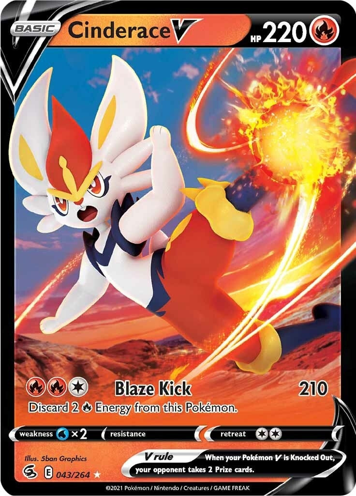 Image for Cinderace V (43) (043/264) [SWSH08: Fusion Strike] - Pokemon