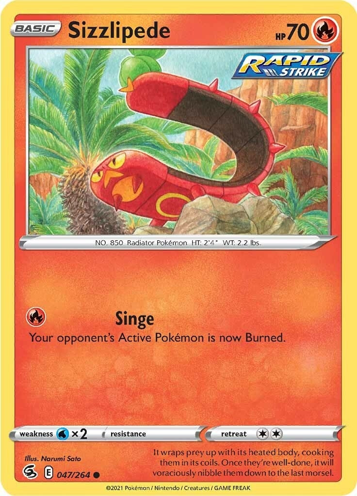 Image for Sizzlipede (47) (047/264) [SWSH08: Fusion Strike] - Pokemon
