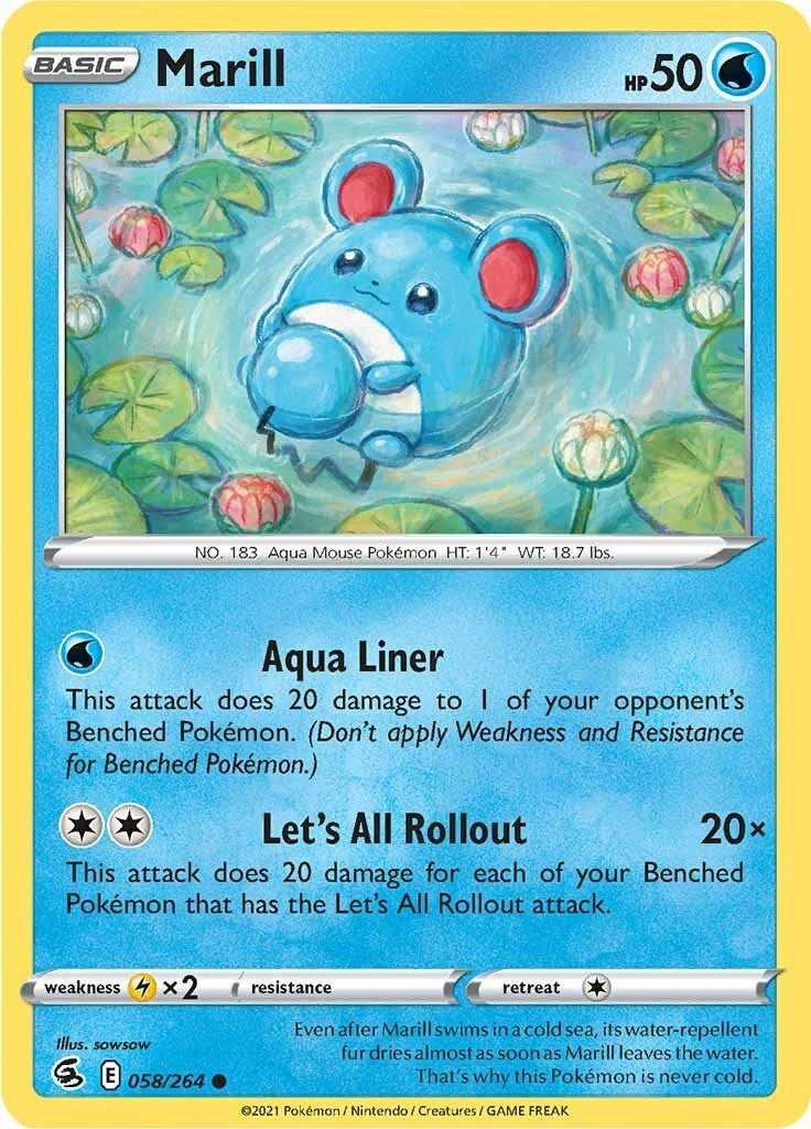 Image for Marill (058/264) [SWSH08: Fusion Strike] - Pokemon