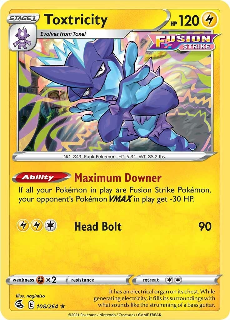 Image for Toxtricity (108) (108/264) [SWSH08: Fusion Strike] - Pokemon