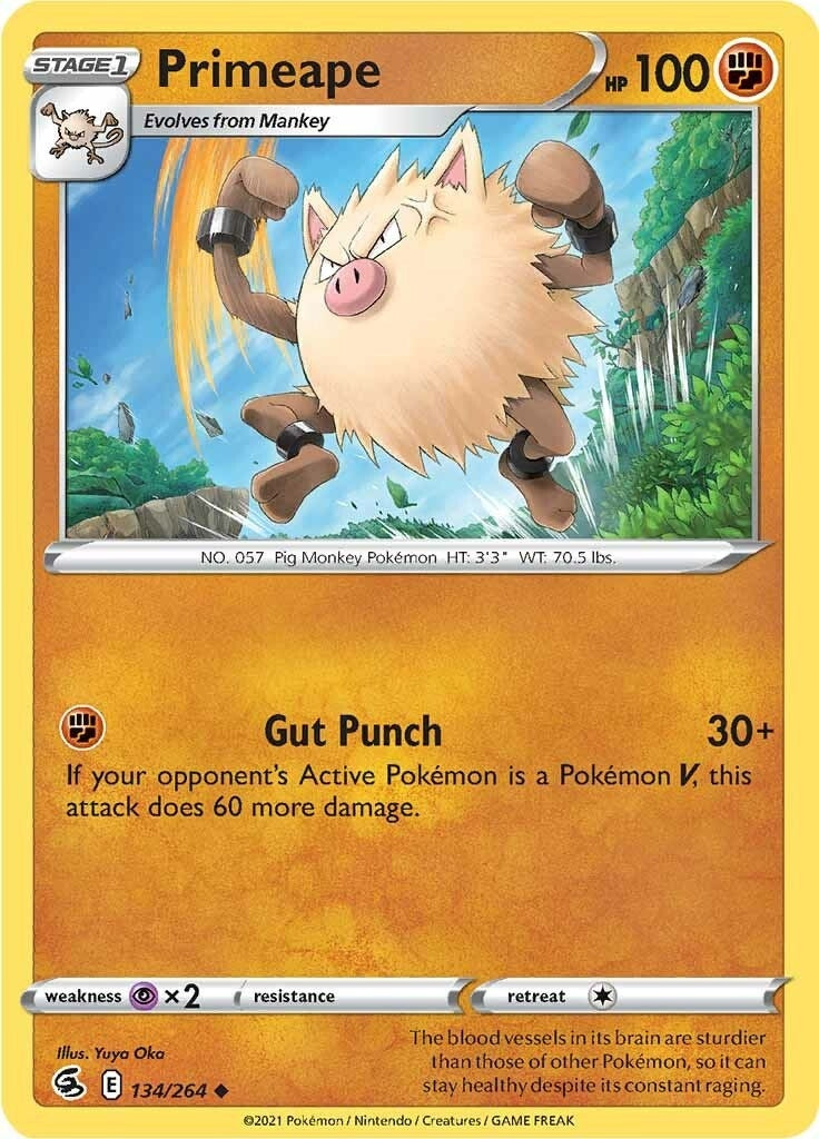 Image for Primeape (134/264) [SWSH08: Fusion Strike] - Pokemon