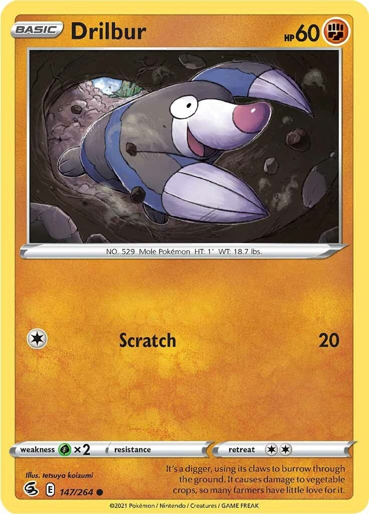 Image for Drilbur (147/264) [SWSH08: Fusion Strike] - Pokemon