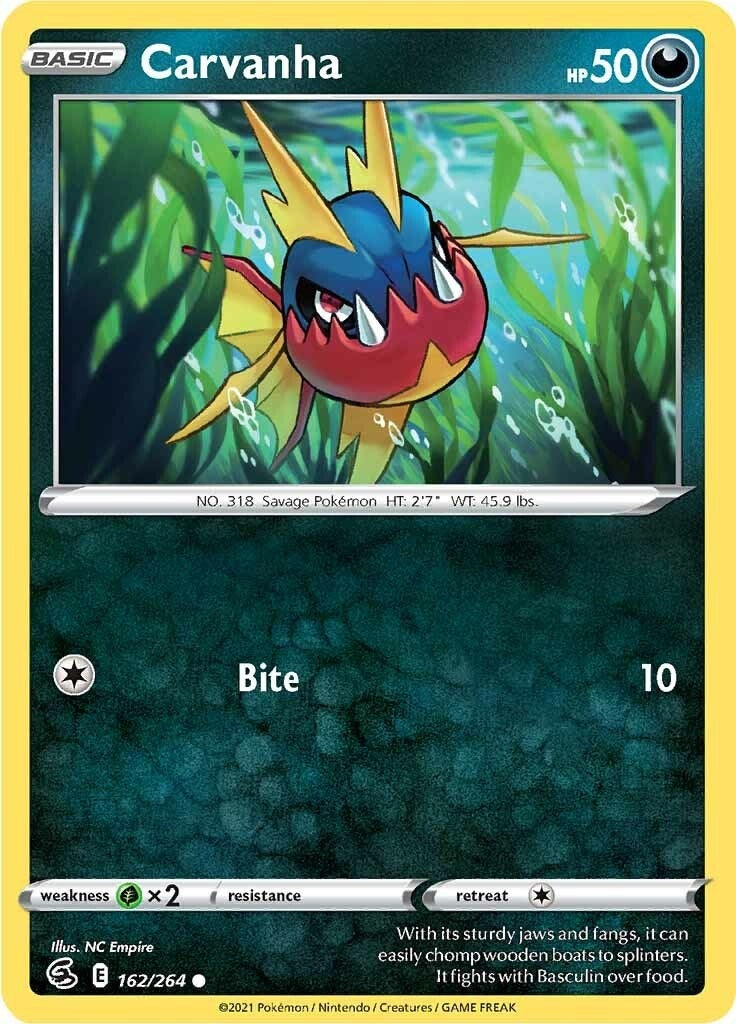 Image for Carvanha (162/264) [SWSH08: Fusion Strike] - Pokemon