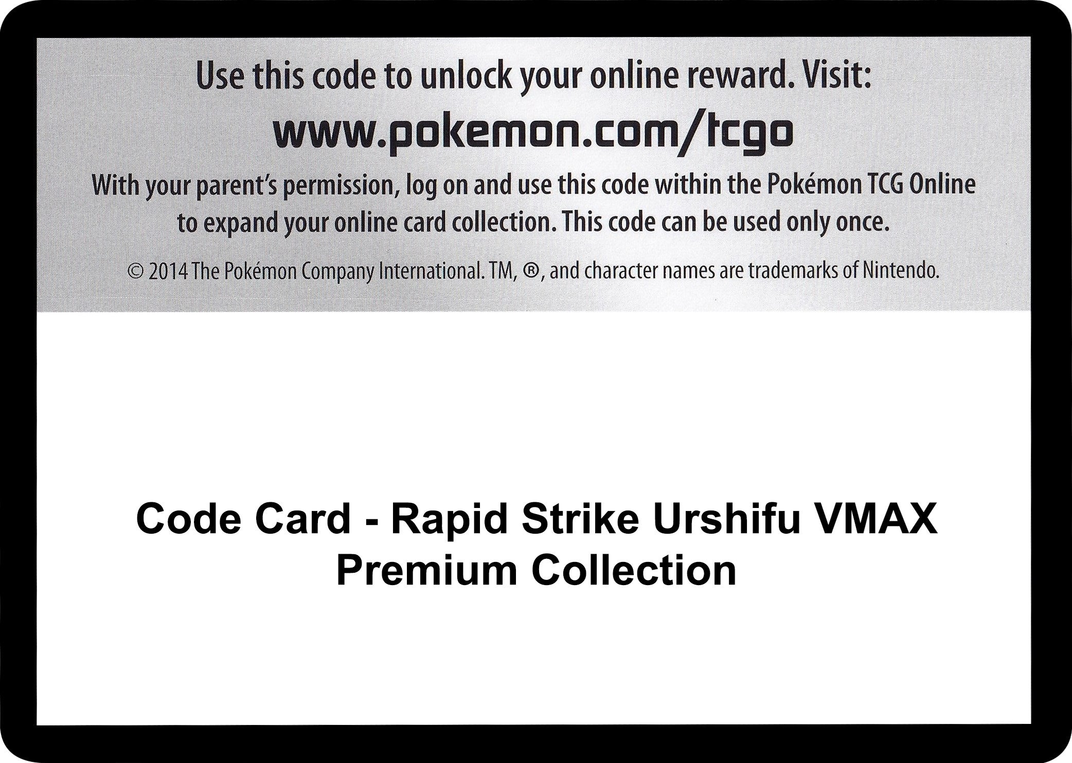 Code Card - Rapid Strike Urshifu VMAX Premium Collection [SWSH08: Fusion Strike]
