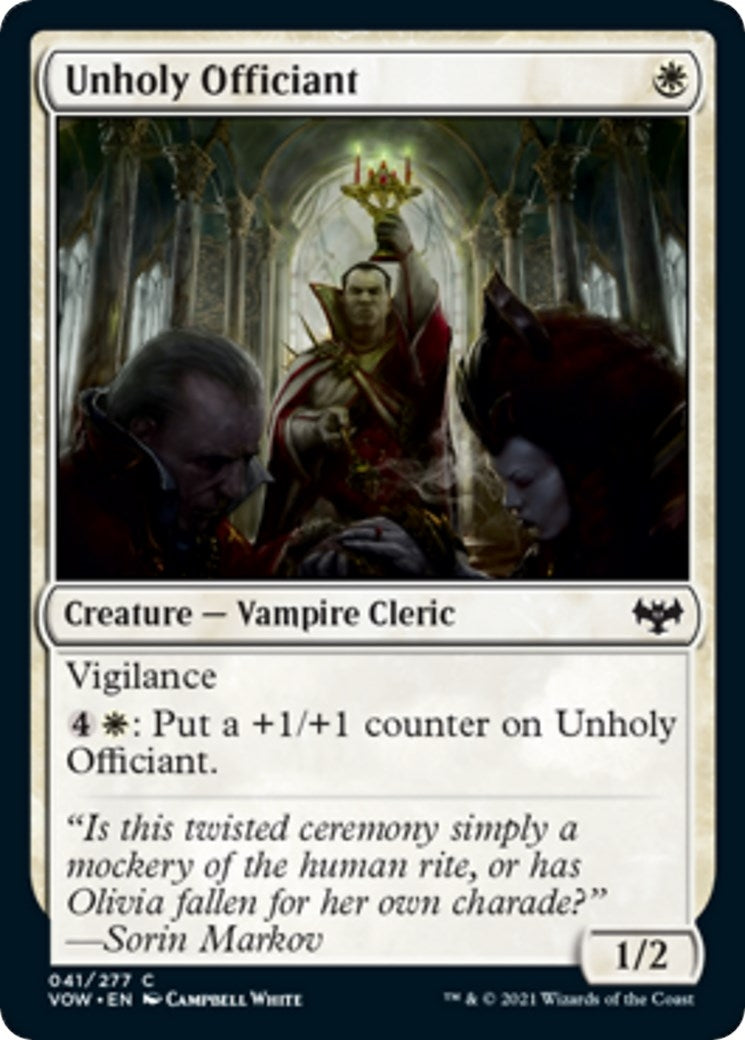 Image for Unholy Officiant (41) [Innistrad: Crimson Vow] - Magic: The Gathering