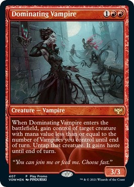 Image for Dominating Vampire (407) [Play Promos] - Magic: The Gathering