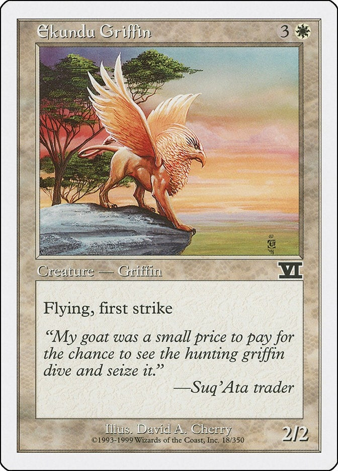 Image for Ekundu Griffin (18) [Classic Sixth Edition] - Magic: The Gathering