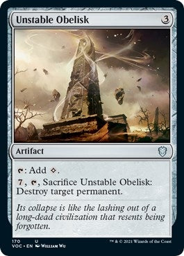 Unstable Obelisk (170) [Commander: Innistrad: Crimson Vow]