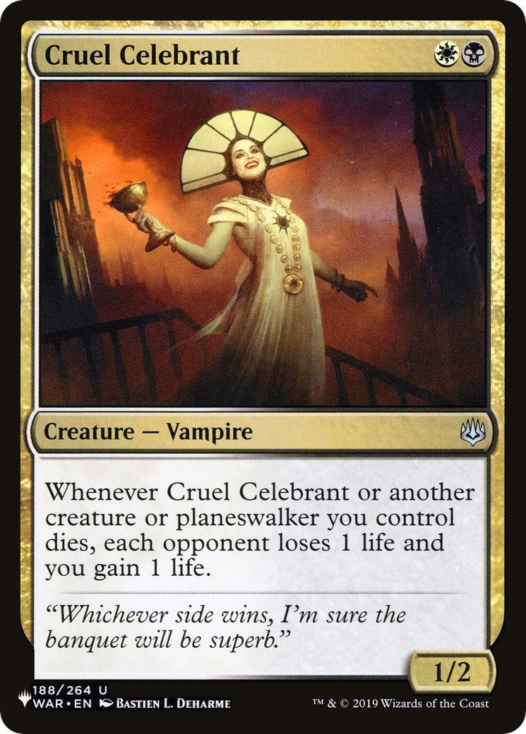 Image for Cruel Celebrant (188/264) [The List Reprints] - Magic: The Gathering