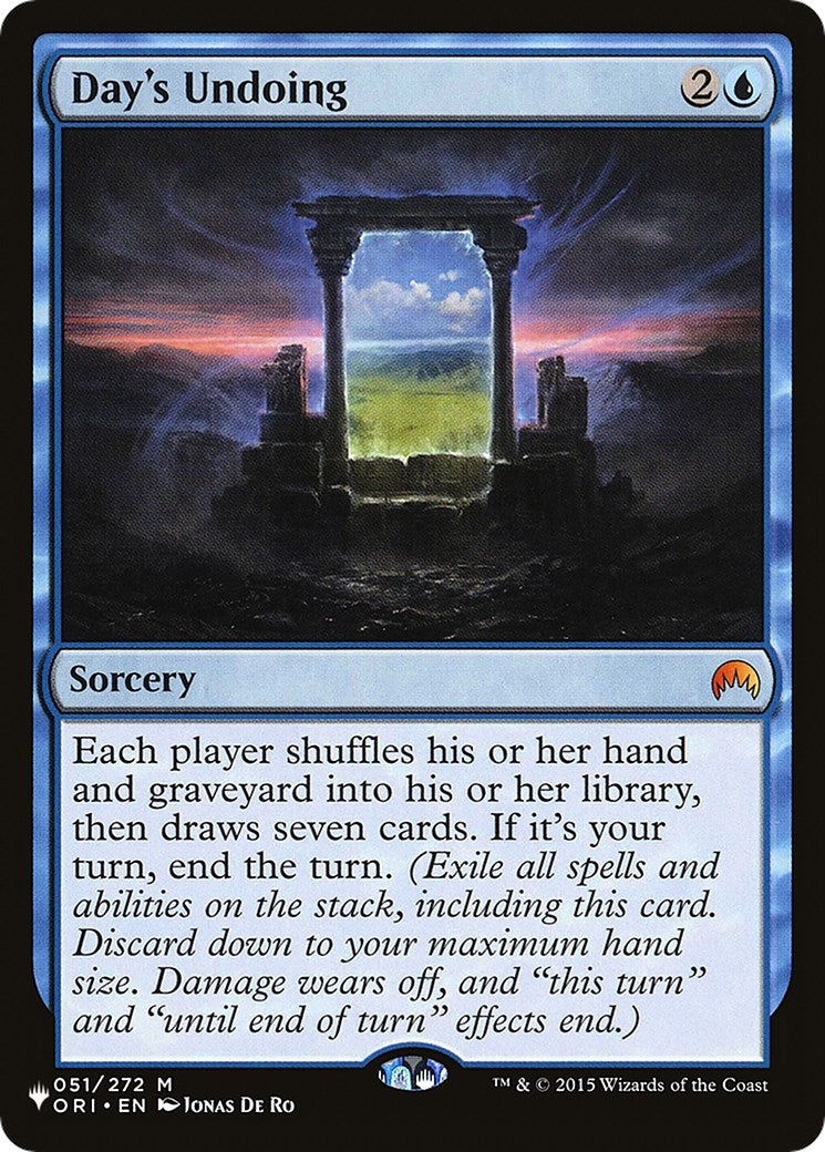 Image for Day's Undoing (051/272) [The List Reprints] - Magic: The Gathering