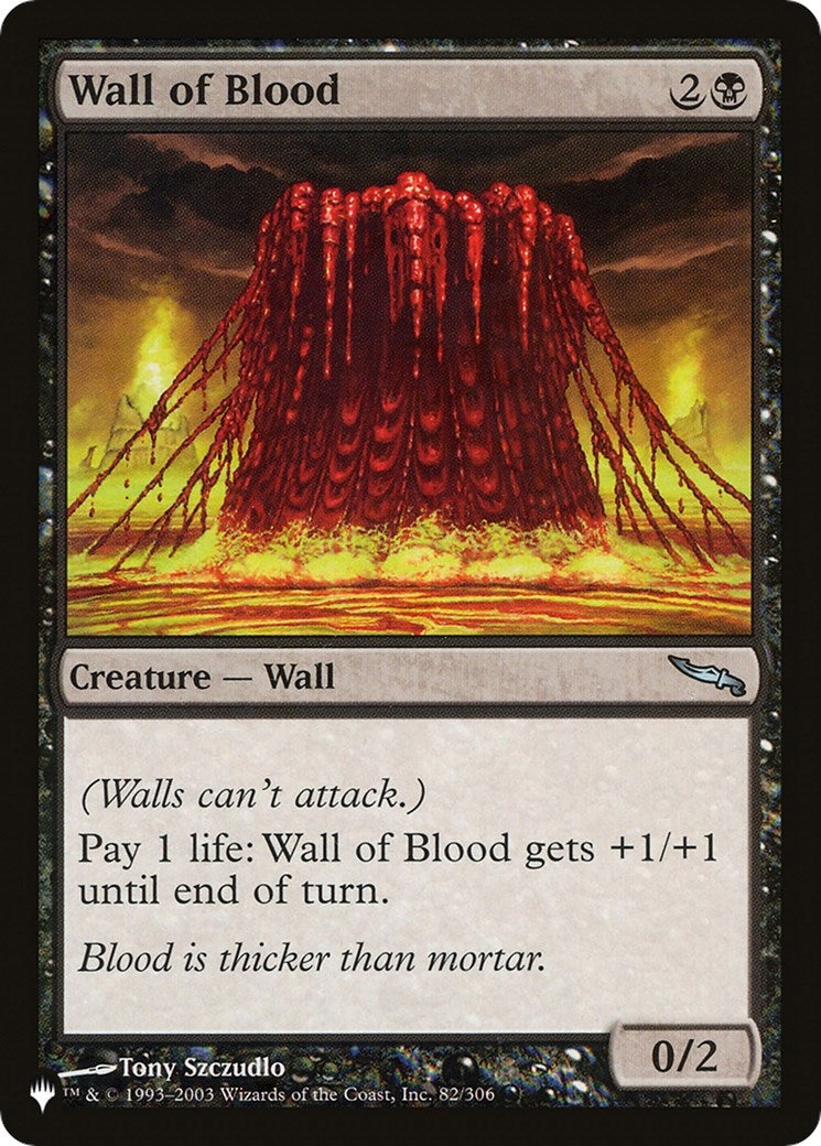 Image for Wall of Blood (82/306) [The List Reprints] - Magic: The Gathering