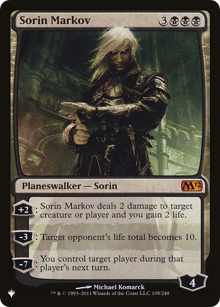 Image for Sorin Markov (M12) (109/249) [The List Reprints] - Magic: The Gathering