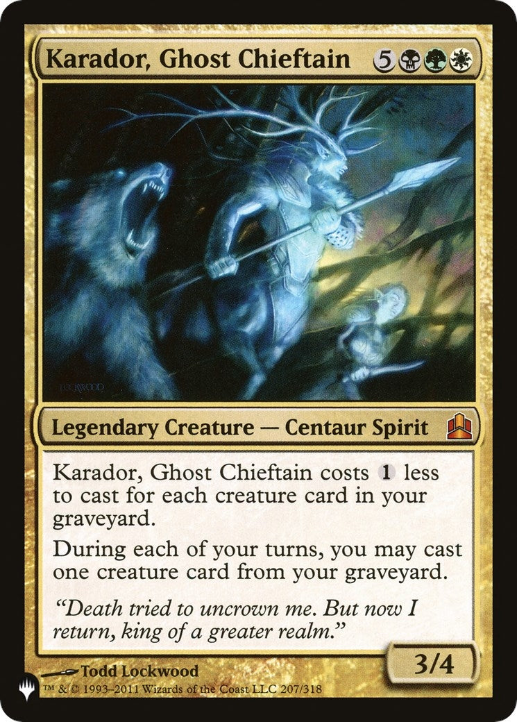 Image for Karador, Ghost Chieftain (207/318) [The List Reprints] - Magic: The Gathering