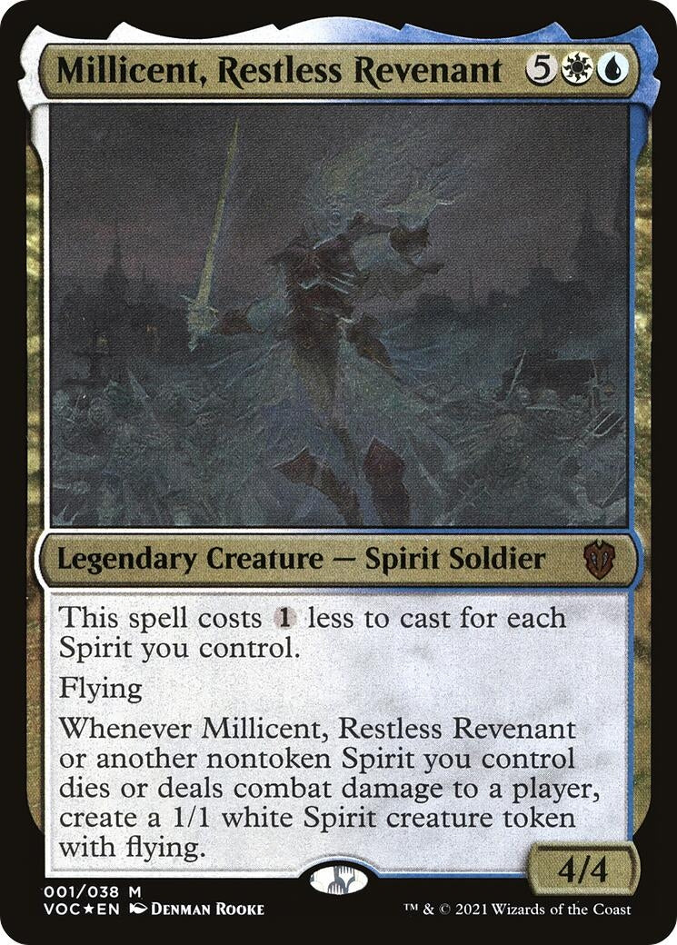 Image for Millicent, Restless Revenant (Display Commander) - Thick Stock (1) [Innistrad: Crimson Vow] - Magic: The Gathering