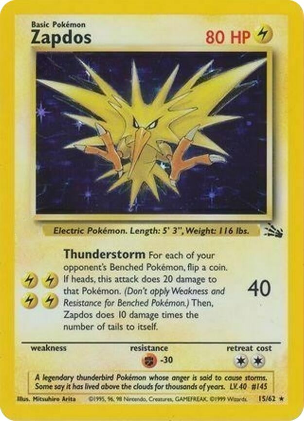 Image for Zapdos - 15/62 (Cosmos Holo) (015/062) [Miscellaneous Cards & Products] - Pokemon