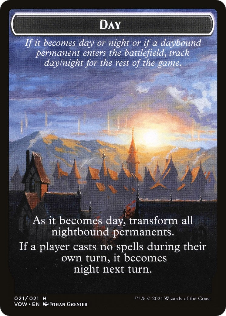 Image for Day // Night Double-Sided Token (21) [Innistrad: Crimson Vow] - Magic: The Gathering