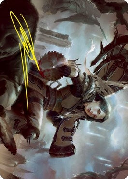 Image for Sawblade Slinger Art Card (Gold-Stamped Signature) (54) [Innistrad: Crimson Vow] - Magic: The Gathering