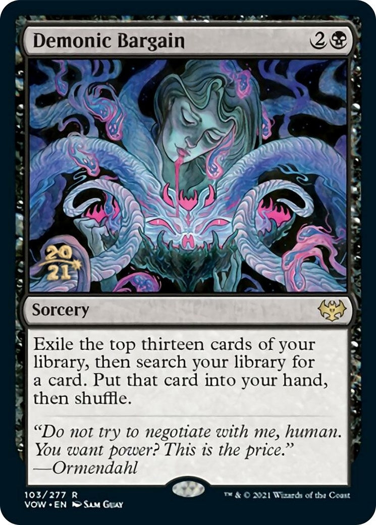 Image for Demonic Bargain (103) [Prerelease Cards] - Magic: The Gathering