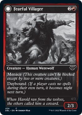 Image for Fearful Villager (424) [Innistrad: Double Feature] - Magic: The Gathering
