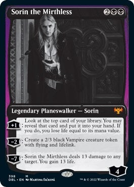 Image for Sorin the Mirthless (398) [Innistrad: Double Feature] - Magic: The Gathering