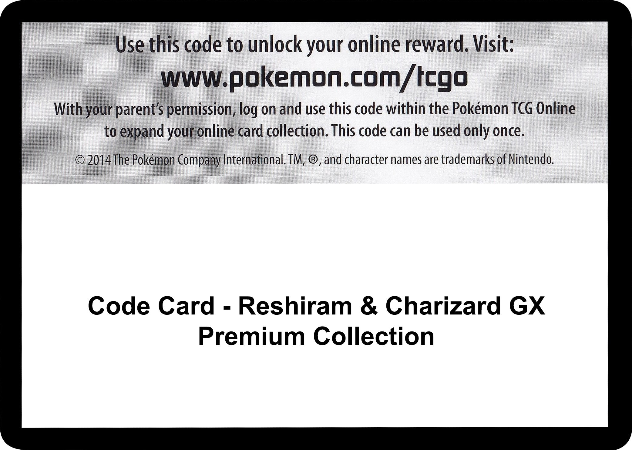 Image for Code Card - Reshiram & Charizard GX Premium Collection [Miscellaneous Cards & Products] - Pokemon