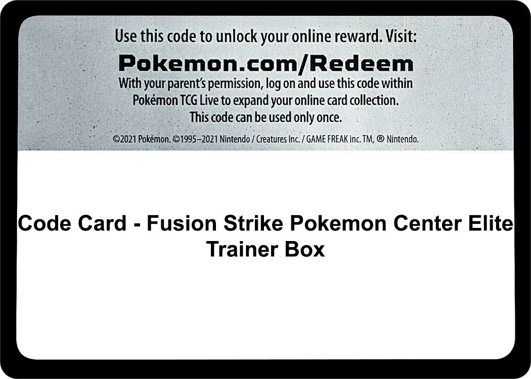 Image for Code Card - Fusion Strike Pokemon Center Elite Trainer Box [SWSH08: Fusion Strike] - Pokemon