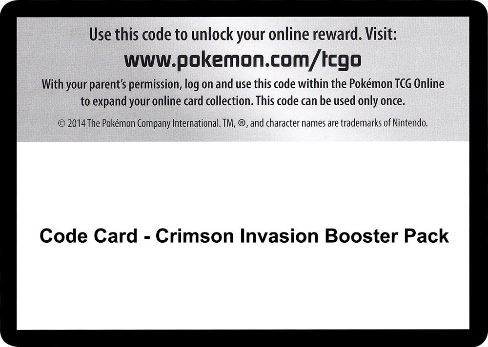 Image for Code Card - Crimson Invasion Booster Pack [SM - Crimson Invasion] - Pokemon