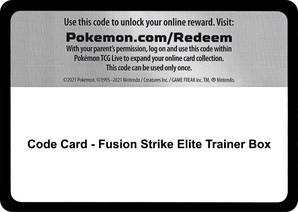 Image for Code Card - Fusion Strike Elite Trainer Box [SWSH08: Fusion Strike] - Pokemon