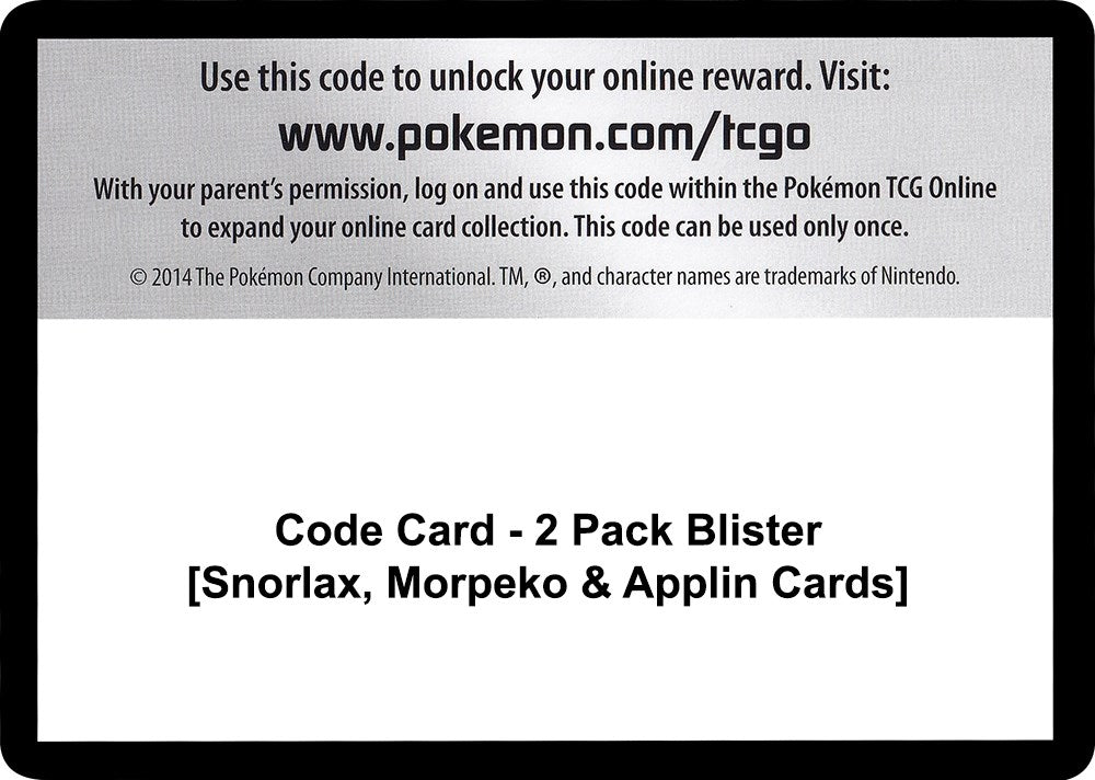 Image for Code Card - 2 Pack Blister [Snorlax, Morpeko & Applin Cards] [Miscellaneous Cards & Products] - Pokemon
