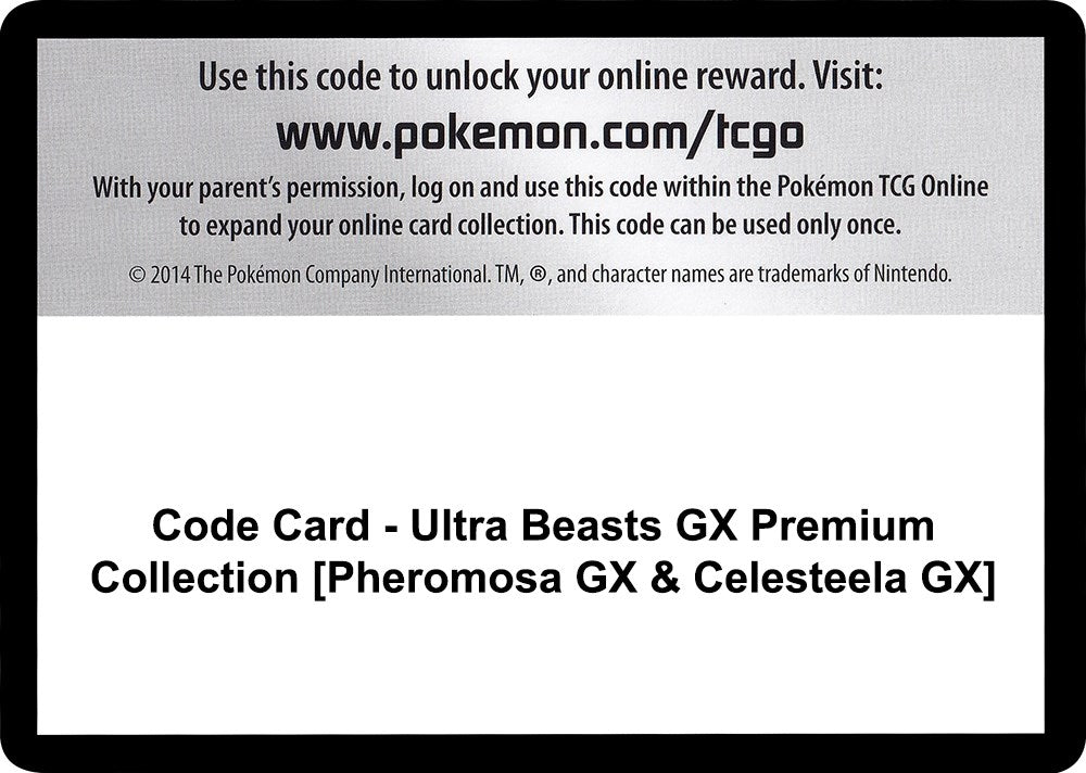 Image for Code Card - Ultra Beasts GX Premium Collection [Pheromosa GX & Celesteela GX] [SM - Crimson Invasion] - Pokemon