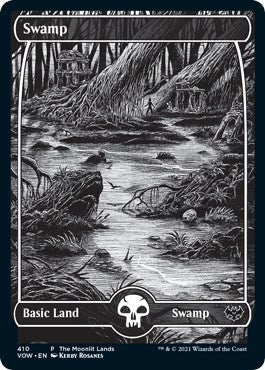 Image for Swamp (Moonlit Land) (Foil Etched) (410) [WPN & Gateway Promos] - Magic: The Gathering