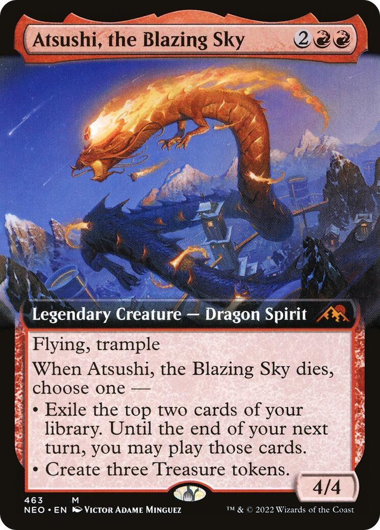 Image for Atsushi, the Blazing Sky (Extended Art) (463) [Kamigawa: Neon Dynasty] - Magic: The Gathering