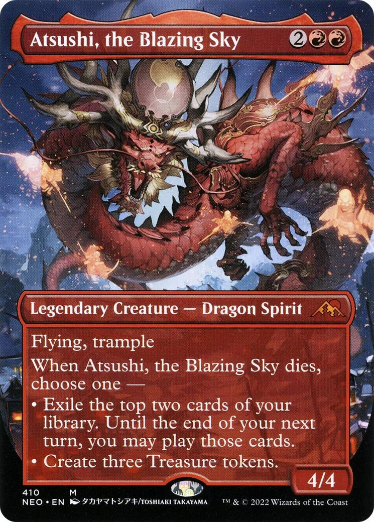 Image for Atsushi, the Blazing Sky (Borderless) (410) [Kamigawa: Neon Dynasty] - Magic: The Gathering
