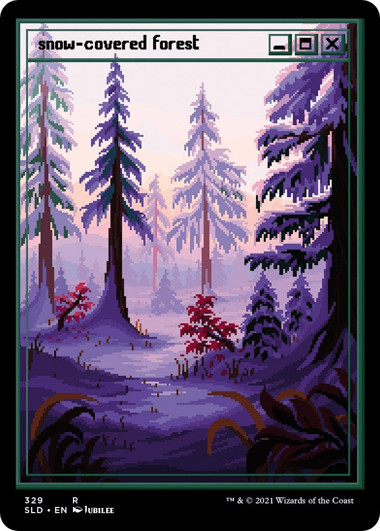 Image for Snow-Covered Forest (PixelSnowLands.jpg) (329) [Secret Lair Drop Series] - Magic: The Gathering